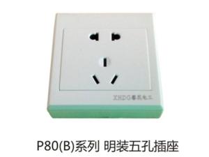 P80(B)系列明装五孔插座
